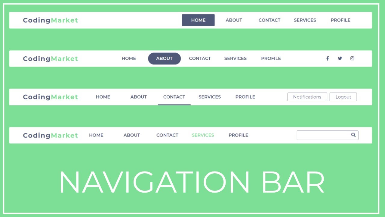 Green Navigation Bar